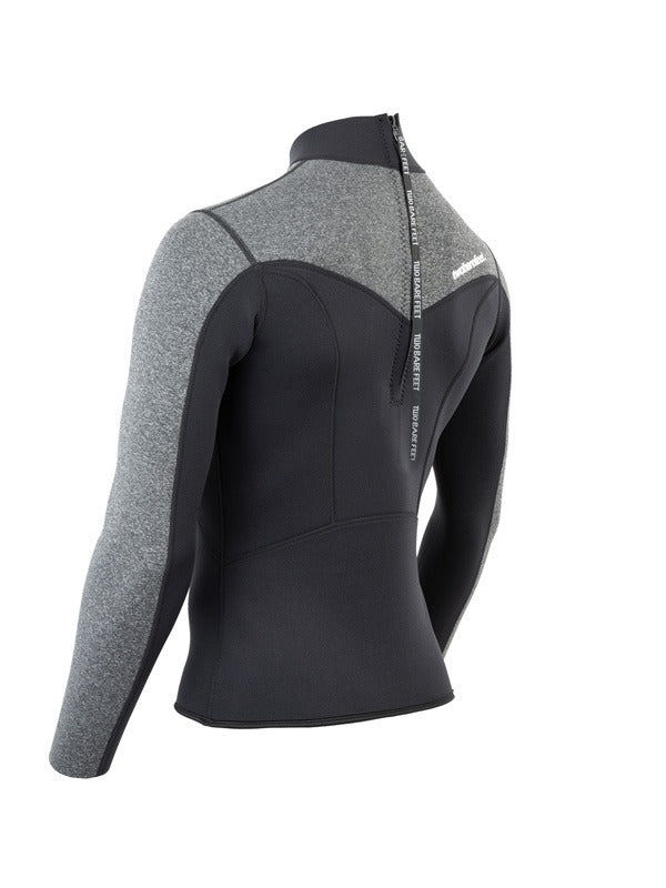 Two Bare Feet Mens Aspect Back Zip 2.5mm Wetsuit Jacket (Black/Grey)
