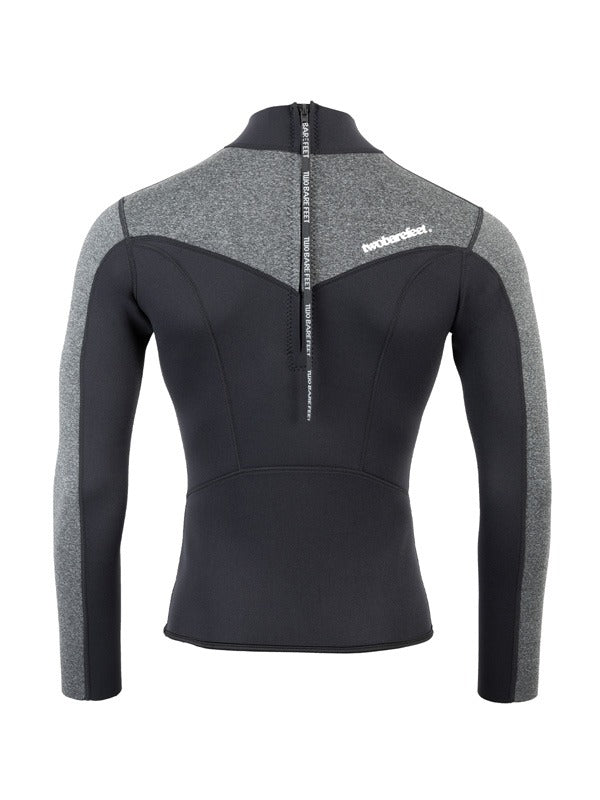 Two Bare Feet Mens Aspect Back Zip 2.5mm Wetsuit Jacket & Shorts Set (Black/Grey)