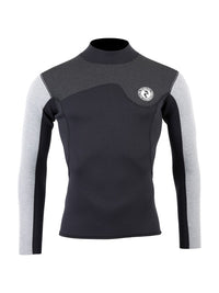 Two Bare Feet Mens Aspect Back Zip 2.5mm Wetsuit Jacket & Shorts Set (Black/Grey/Grey)