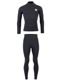 Two Bare Feet Mens Aspect Back Zip 2.5mm Wetsuit Jacket & Pants Set (Black)