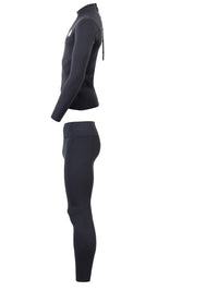 Two Bare Feet Mens Aspect Back Zip 2.5mm Wetsuit Jacket & Pants Set (Black)