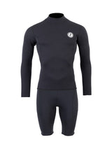 Two Bare Feet Mens Aspect Back Zip 2.5mm Wetsuit Jacket & Shorts Set (Black)