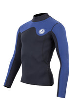 Two Bare Feet Mens Aspect Fleece Lined Zipless Thermal 2.5mm Superstretch Wetsuit Top (Black/Blue)