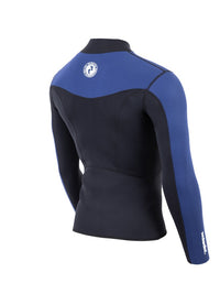 Two Bare Feet Mens Aspect Fleece Lined Zipless Thermal 2.5mm Superstretch Wetsuit Top (Black/Blue)