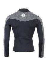 Two Bare Feet Mens Aspect Fleece Lined Zipless Thermal 2.5mm Superstretch Wetsuit Top (Black/Grey)
