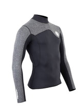 Two Bare Feet Mens Aspect Fleece Lined Zipless Thermal 2.5mm Superstretch Wetsuit Top (Black/Grey)