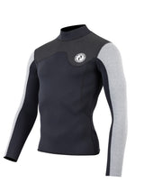 Two Bare Feet Mens Aspect Fleece Lined Zipless Thermal 2.5mm Superstretch Wetsuit Top (Black/Grey/Grey)