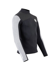 Two Bare Feet Mens Aspect Fleece Lined Zipless Thermal 2.5mm Superstretch Wetsuit Top (Black/Grey/Grey)