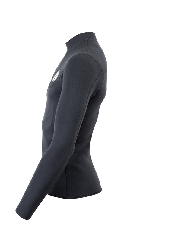 Two Bare Feet Mens Aspect Fleece Lined Zipless Thermal 2.5mm Superstretch Wetsuit Top (Black)