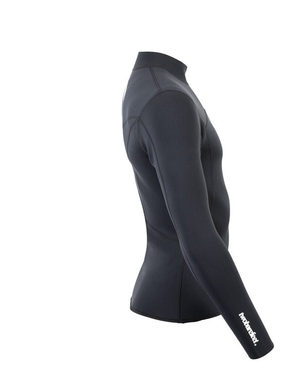 Two Bare Feet Mens Aspect Fleece Lined Zipless Thermal 2.5mm Superstretch Wetsuit Top (Black)