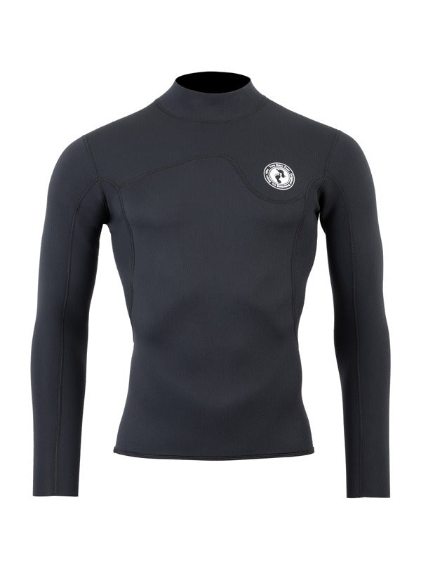 Two Bare Feet Mens Aspect Fleece Lined Zipless Thermal 2.5mm Superstretch Wetsuit Top & Pants Set (Black)