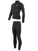Two Bare Feet Mens Heritage Full Zip 3mm Wetsuit Jacket & Pants Set (Black)
