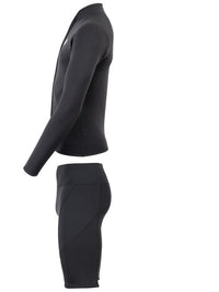 Two Bare Feet Mens Heritage Full Zip 3mm Wetsuit Jacket & Shorts Set (Black)