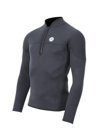 Two Bare Feet Mens Heritage 3mm Half Zip Long Sleeve Wetsuit Jacket (Black)