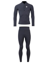 Two Bare Feet Mens Heritage Half Zip 3mm Wetsuit Jacket & Pants Set (Black)