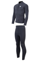 Two Bare Feet Mens Heritage Half Zip 3mm Wetsuit Jacket & Pants Set (Black)
