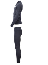 Two Bare Feet Mens Heritage Half Zip 3mm Wetsuit Jacket & Pants Set (Black)