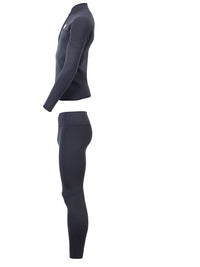Two Bare Feet Mens Heritage Half Zip 3mm Wetsuit Jacket & Pants Set (Black)