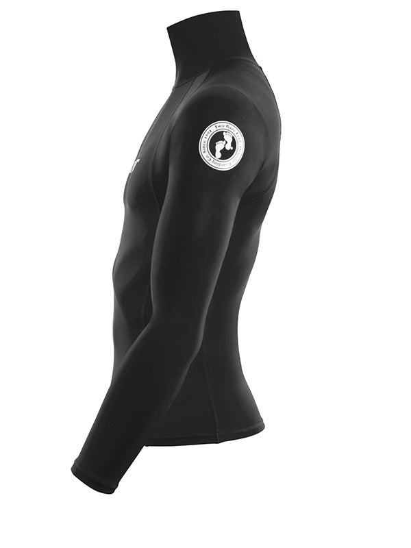 Two Bare Feet Adults Long Sleeve Rash Vest (Black)