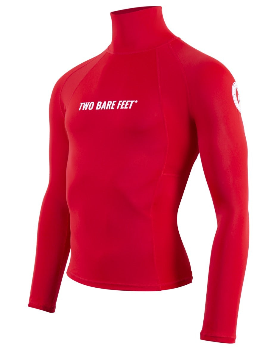 Two Bare Feet Adults Long Sleeve Rash Vest (Red)