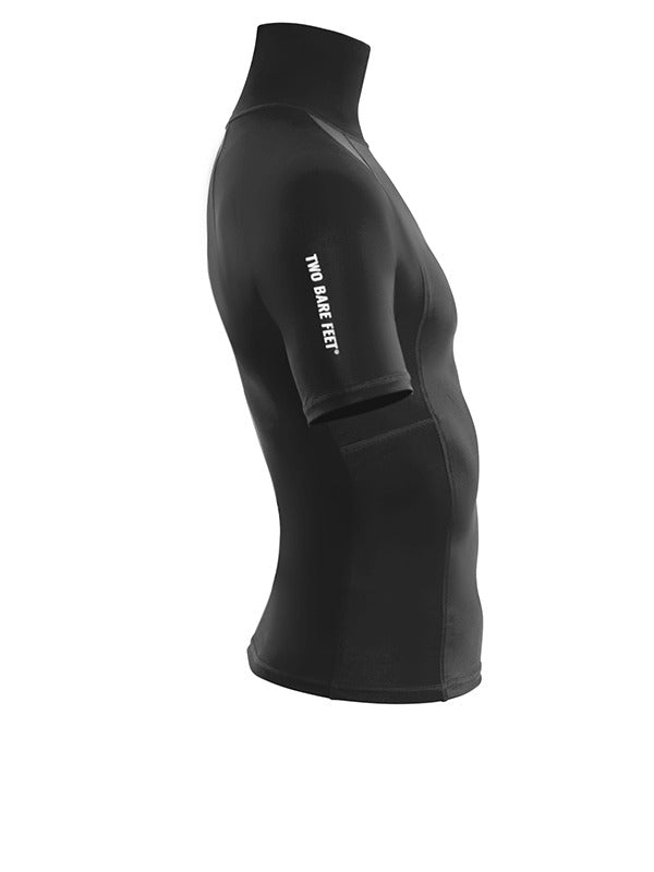 Two Bare Feet Adults Short Sleeve Rash Vest (Black)
