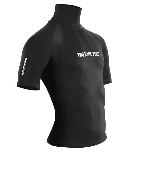 Two Bare Feet Adults Short Sleeve Rash Vest (Black)