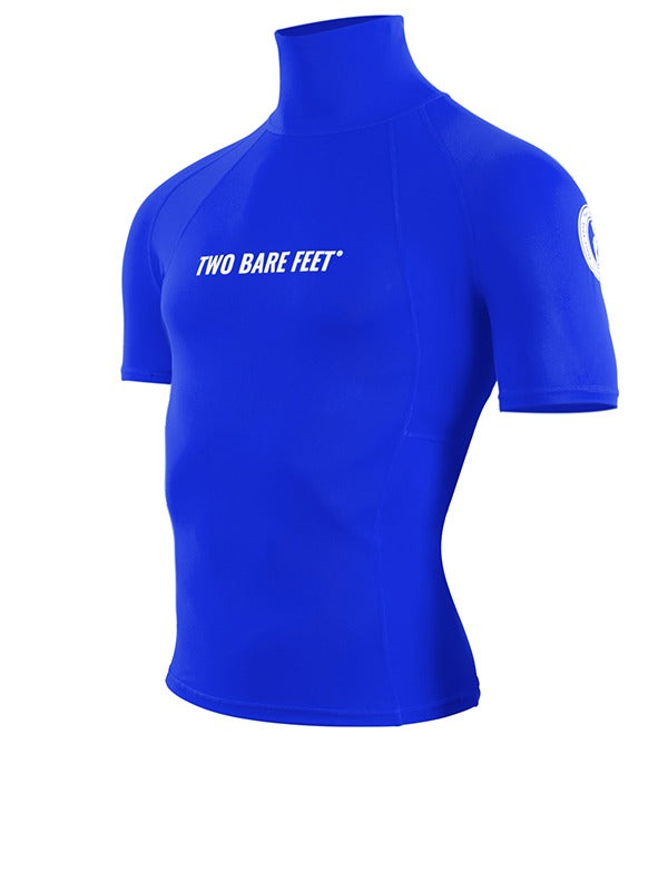 Two Bare Feet Adults Short Sleeve Rash Vest (Blue)