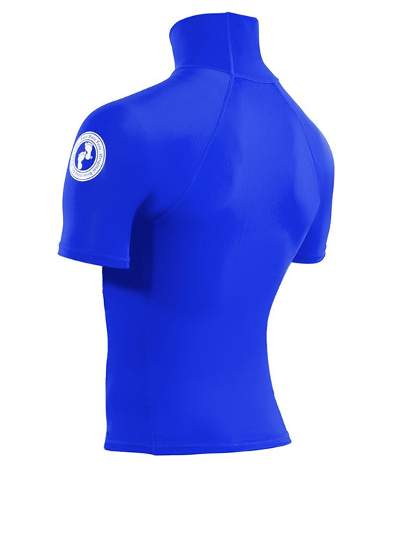 Two Bare Feet Adults Short Sleeve Rash Vest (Blue)