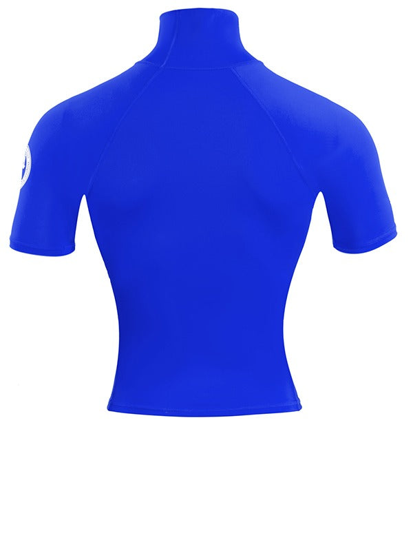 Two Bare Feet Adults Short Sleeve Rash Vest (Blue)