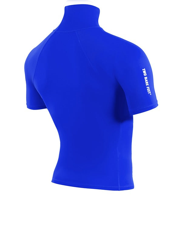 Two Bare Feet Adults Short Sleeve Rash Vest (Blue)