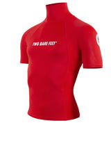 Two Bare Feet Adults Short Sleeve Rash Vest (Red)