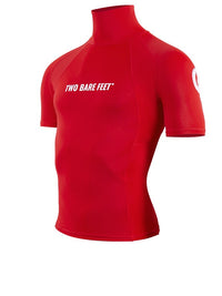 Two Bare Feet Adults Short Sleeve Rash Vest (Red)