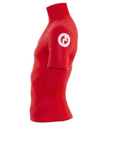 Two Bare Feet Adults Short Sleeve Rash Vest (Red)