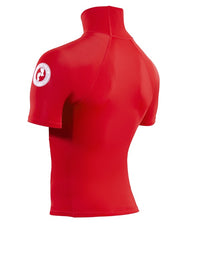 Two Bare Feet Adults Short Sleeve Rash Vest (Red)