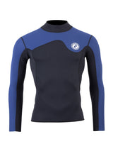 Two Bare Feet Mens Aspect Fleece Lined Zipless Thermal 2.5mm Superstretch Wetsuit Top & Shorts Set (Black/Blue)
