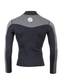 Two Bare Feet Mens Aspect Fleece Lined Zipless Thermal 2.5mm Superstretch Wetsuit Top & Shorts Set (Black/Grey)