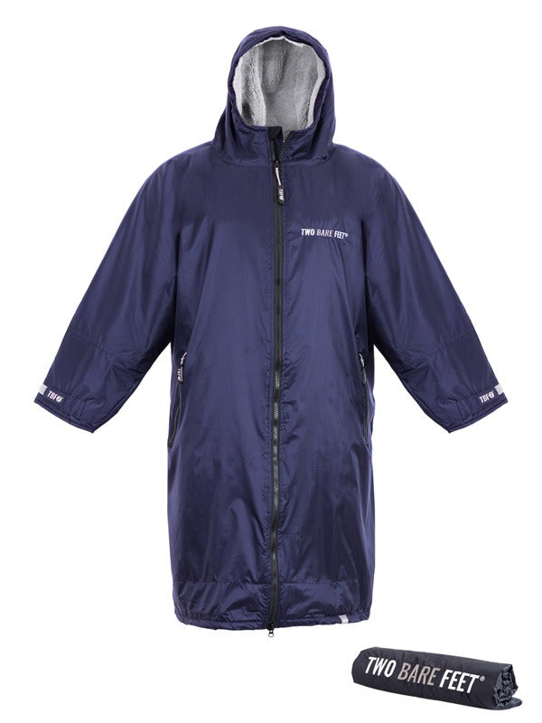 Two Bare Feet Weatherproof Changing Robe with Changing Mat (Navy/Grey)