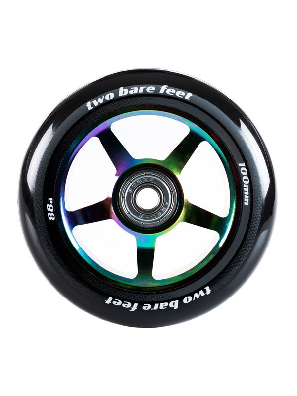 TBF Alloy Series Scooter Wheels - 5 Star (Neochrome Pair 2 x Wheels)