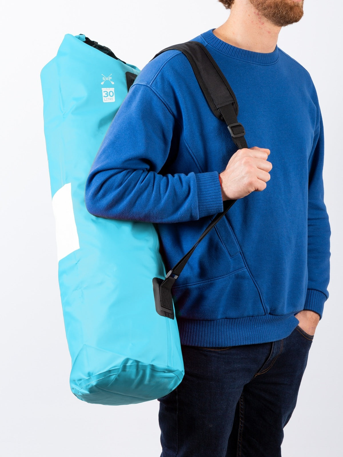 Two Bare Feet 30 Litre Waterproof Dry Bag / Inflatable Bodyboard Carry Bag (Bright Aqua)