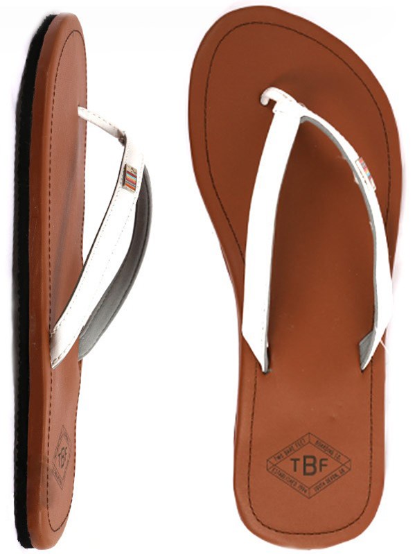 Two Bare Feet Olivia Ladies Sandals (White / Tan)