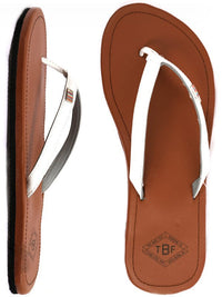 Two Bare Feet Olivia Ladies Sandals (White / Tan)