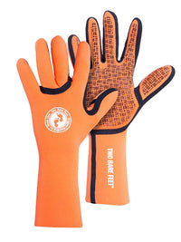 Two Bare Feet 2.5mm Neoprene Cold Water Long Cuff Swim Gloves (Orange)