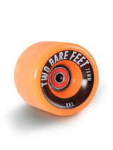 Sessions 78A Longboard Skateboard Wheels (70mm Orange) with Two Bare Feet Pro Series 7 Bearings