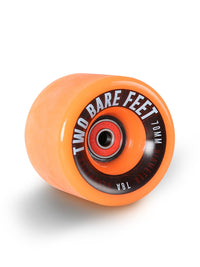 Sessions 78A Longboard Skateboard Wheels (70mm Orange) with Two Bare Feet Pro Series 7 Bearings