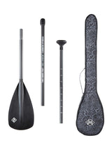 Two Bare Feet 3 Piece Carbon Hybrid SUP Paddle & Bag Package (Black)