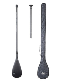 Two Bare Feet 2 Piece Carbon Pro SUP Paddle & Bag Package (Black)