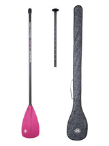 Two Bare Feet 2 Piece Fibreglass Hybrid SUP Paddle & Bag Package (Raspberry)