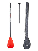 Two Bare Feet 2 Piece Fibreglass Hybrid SUP Paddle & Bag Package (Red)