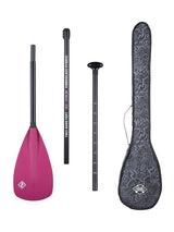 Two Bare Feet 3 Piece Fibreglass Hybrid SUP Paddle & Bag Package (Raspberry)
