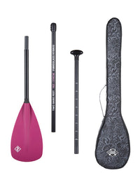 Two Bare Feet 3 Piece Fibreglass Hybrid SUP Paddle & Bag Package (Raspberry)